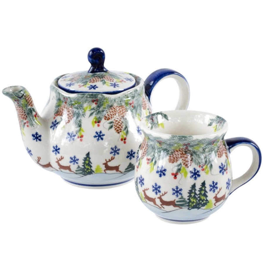 Teaware Stash Tea | Polish Pottery Reindeer Teapot