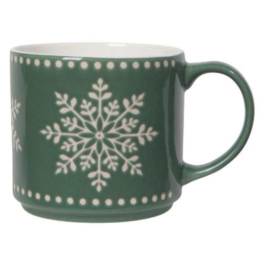 Teaware Stash Tea | Forest Green Snowflake Stacking Mug