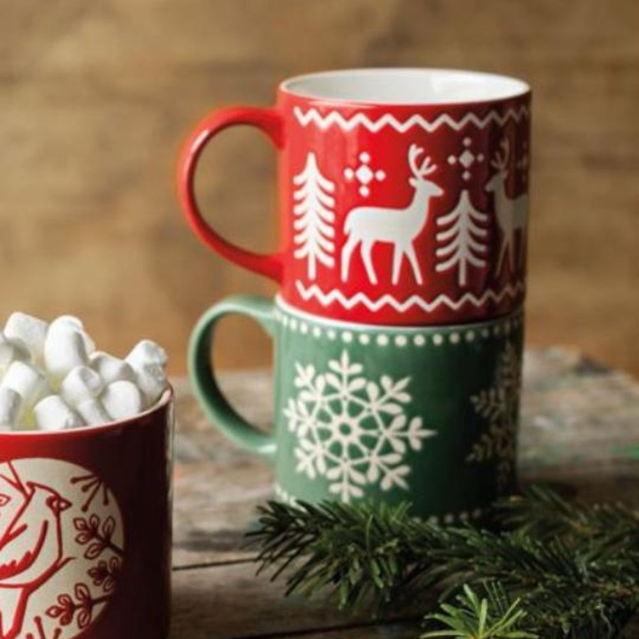 Teaware Stash Tea | Forest Green Snowflake Stacking Mug