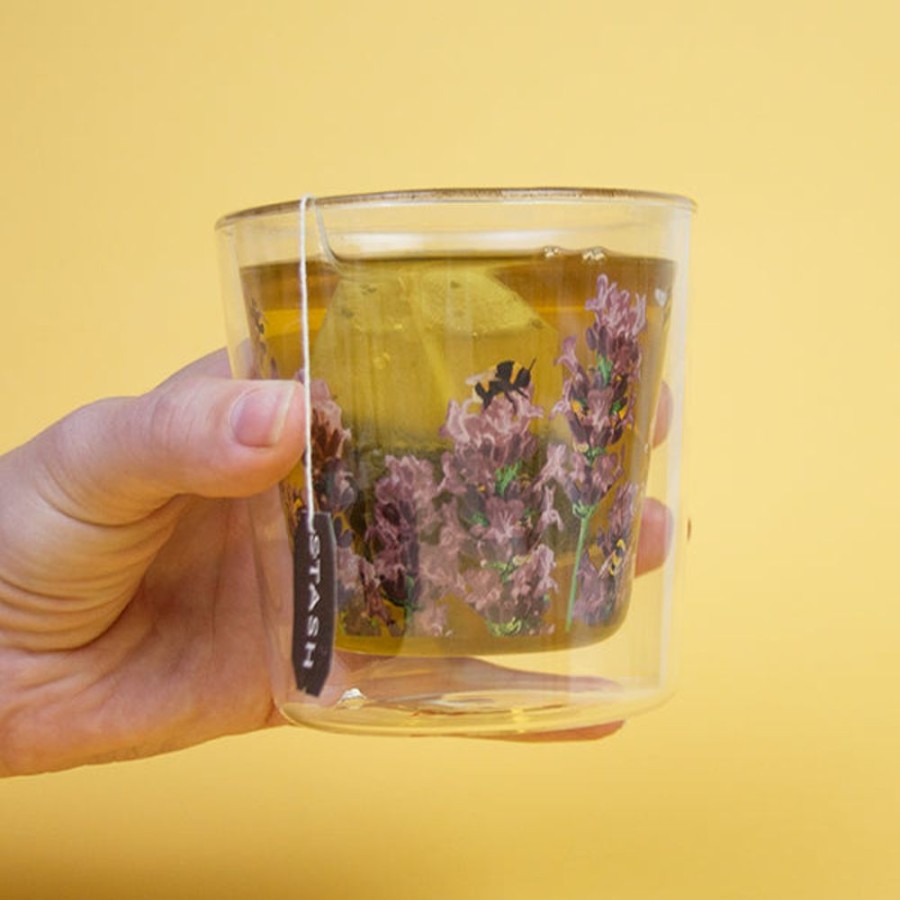 Teaware Stash Tea | Bees & Lavender Medium Double-Wall Tea Glass