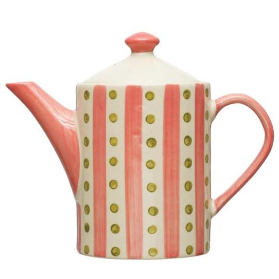 Teaware Stash Tea | Heirloom Cottage Stripe Teapot With Infuser