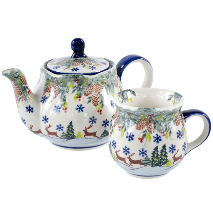 Teaware Stash Tea | Polish Pottery Reindeer Teapot