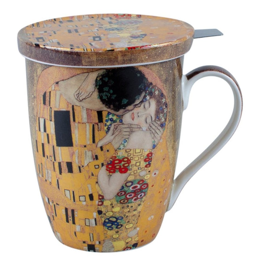 Teaware Stash Tea | Gustav Klimt The Kiss Infuser Mug With Lid In Gift Box