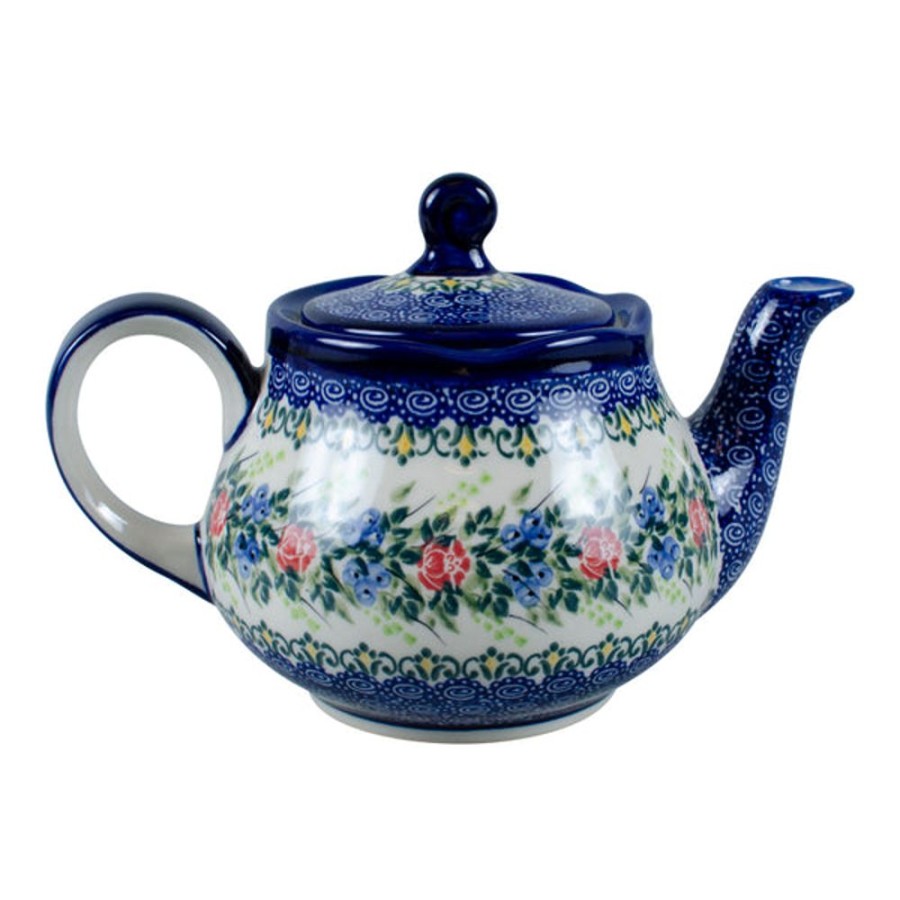 Teaware Stash Tea | Polish Pottery Blueberries And Roses Teapot