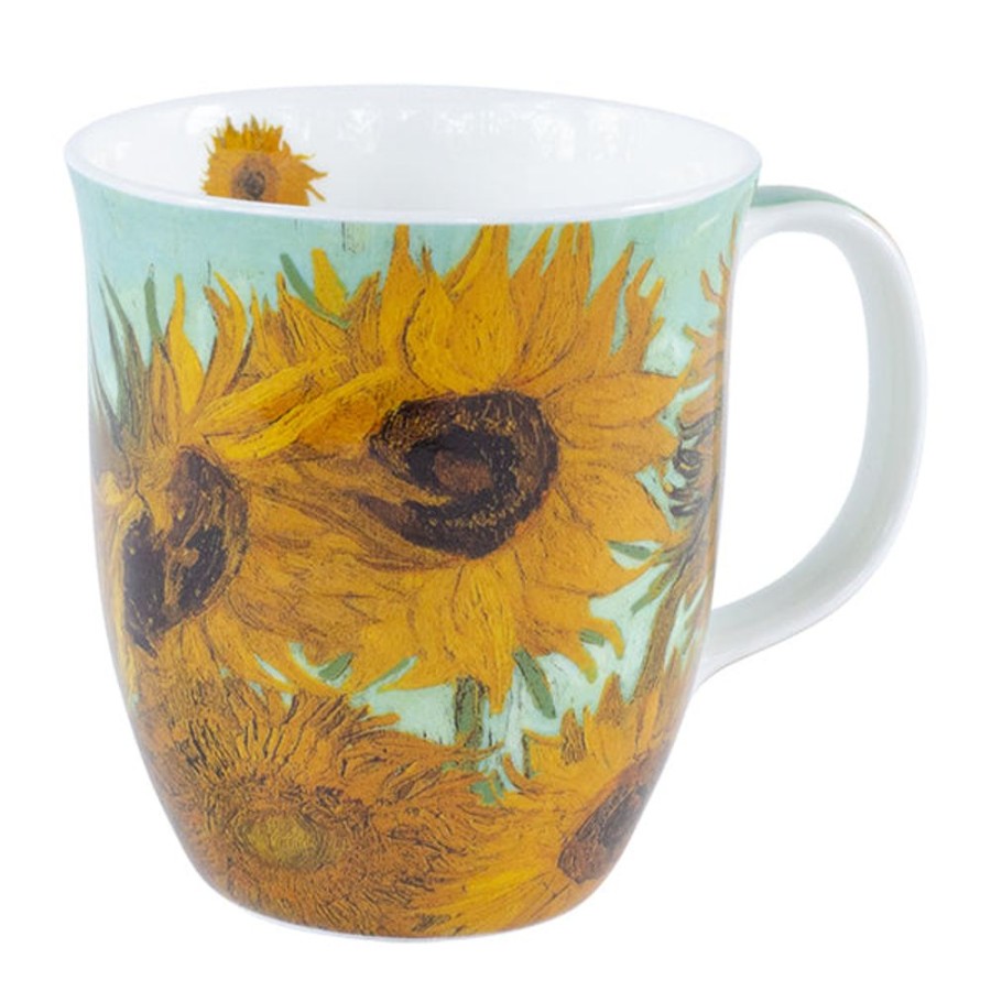 Teaware Stash Tea | Van Gogh Sunflowers On Aqua Mug In Gift Box