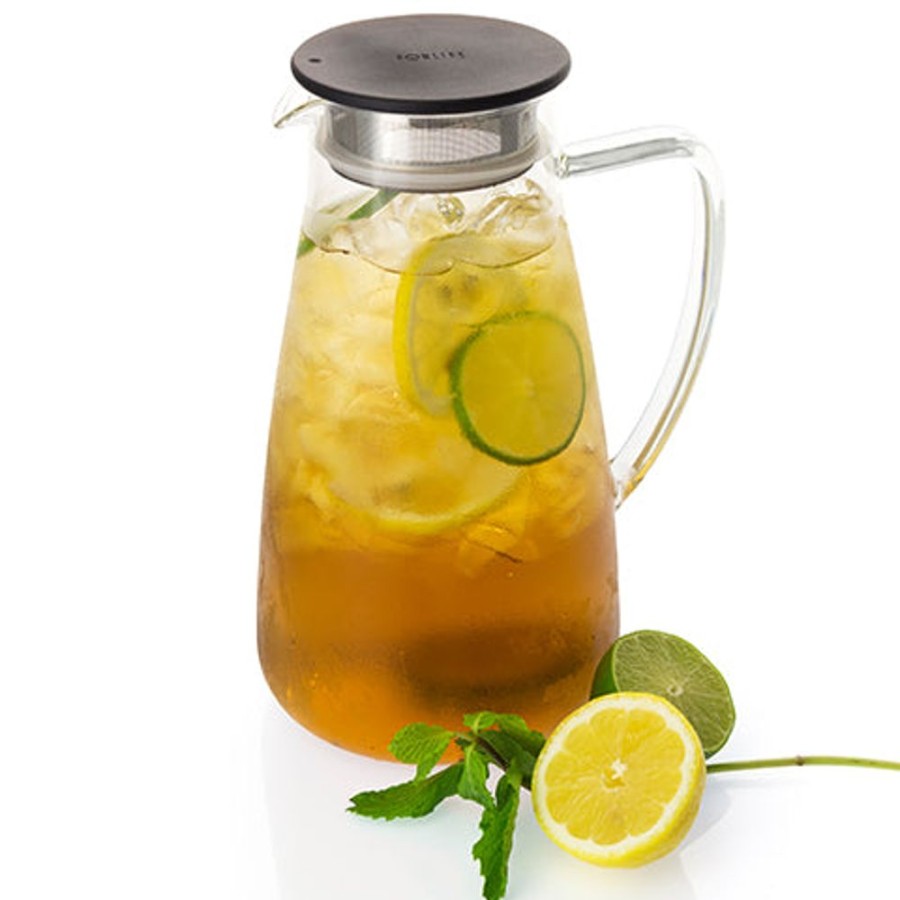 Teaware ForLife | Forlife Flask Glass Iced Tea Jug With Black Lid