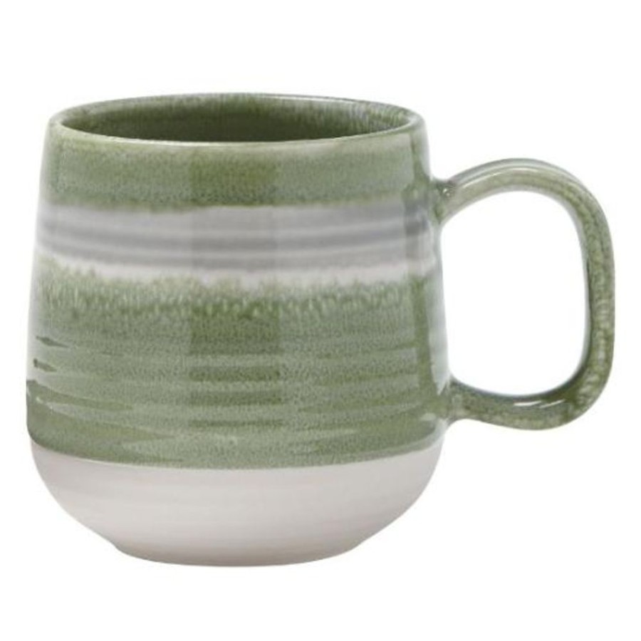 Teaware Stash Tea | Glen Green Stripe Reactive Glaze Tea Mug