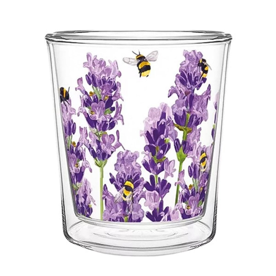 Teaware Stash Tea | Bees & Lavender Medium Double-Wall Tea Glass