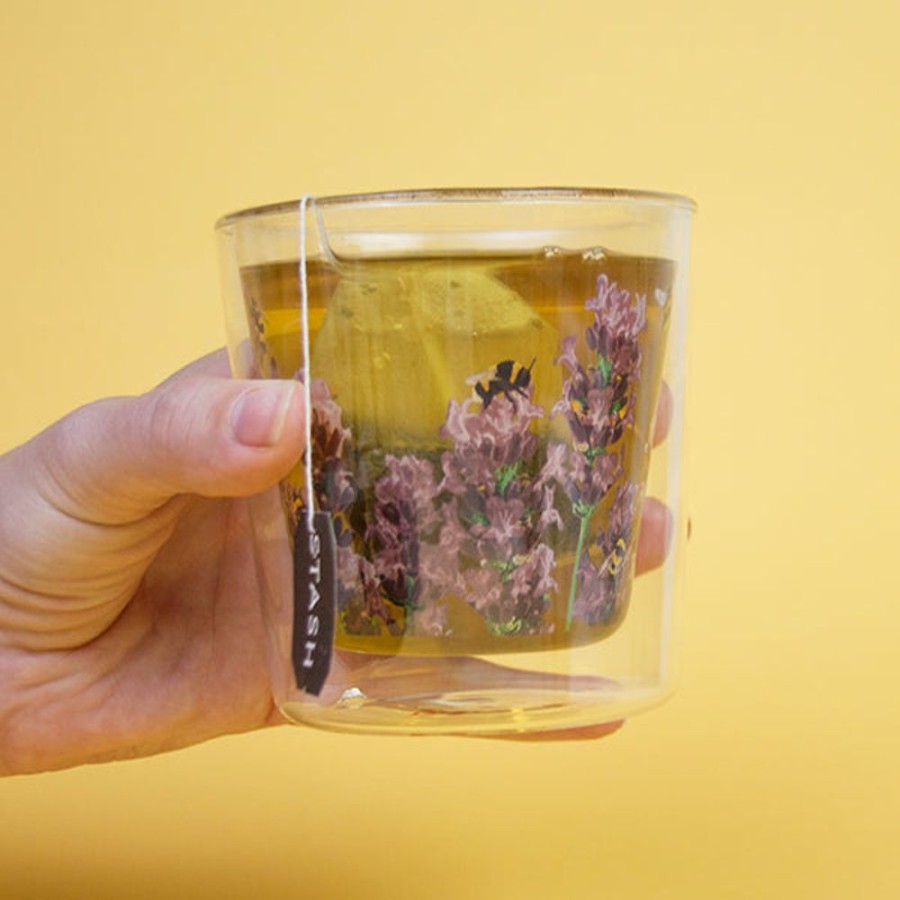 Teaware Stash Tea | Bees & Lavender Medium Double-Wall Tea Glass