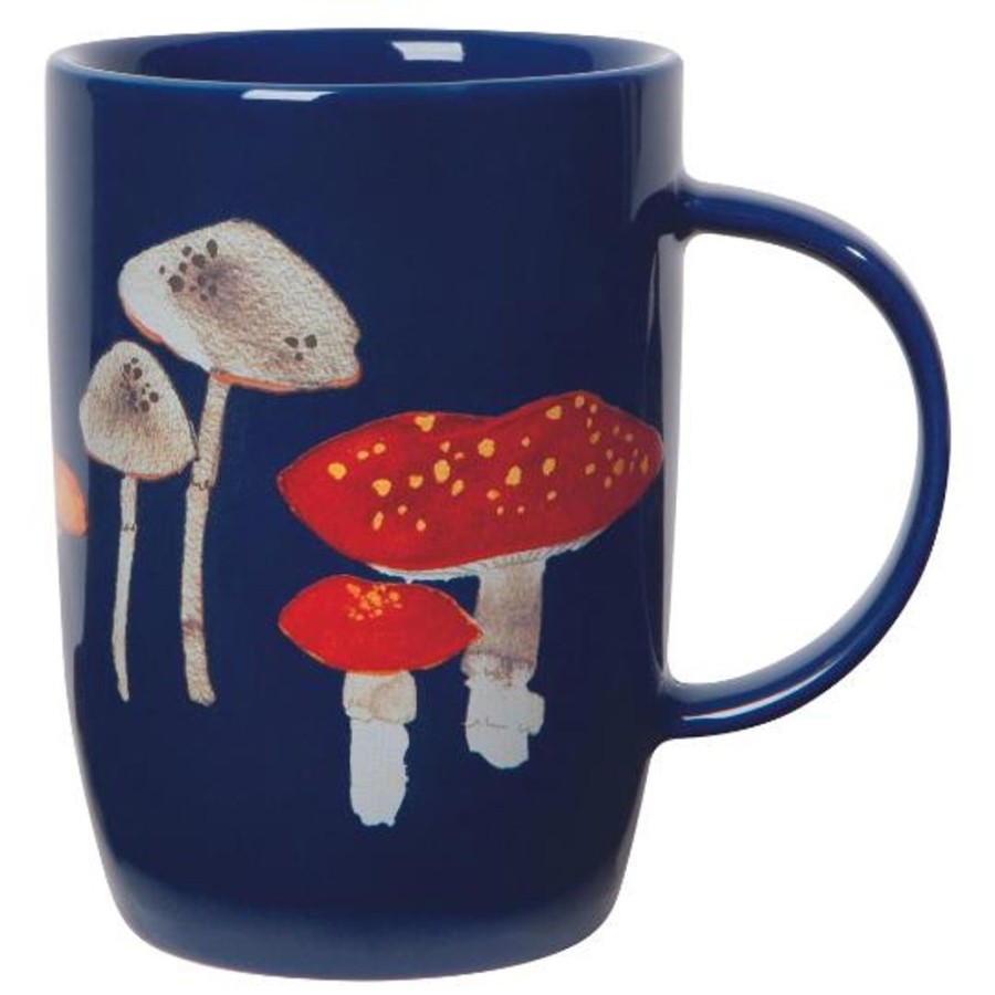 Teaware Stash Tea | Tall Navy Blue Mushrooms Mug